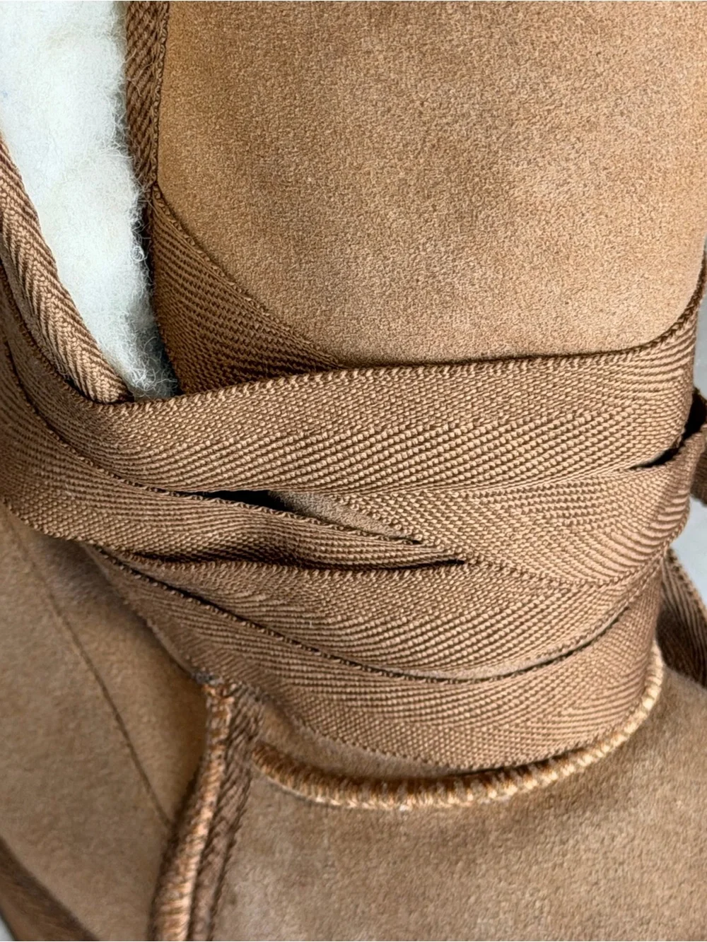 Emu Chestnut Suede Lace-Up Shearling Boots